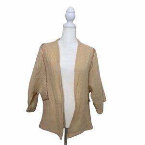 Lauren Moffatt Vintage Beige Open-Front Cardigan